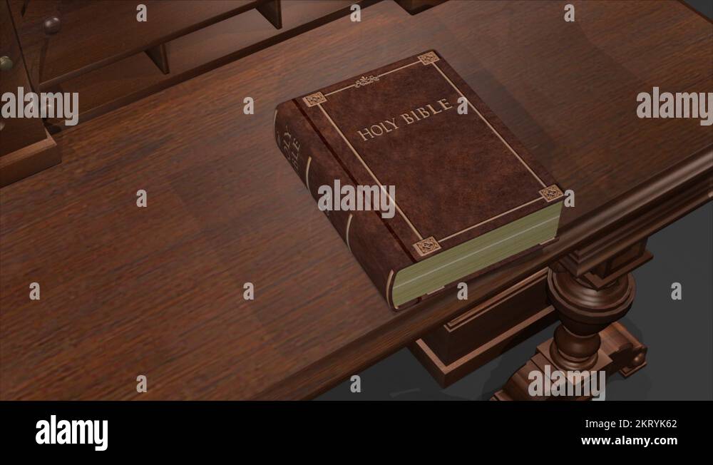 A bible on a desk opens, the pages turn to Noah, and zooms past the ...