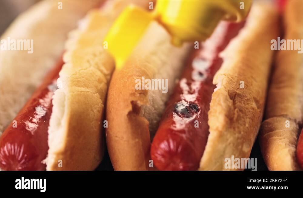 Mustard and ketchup on hot dog Stock Videos & Footage HD and 4K Video