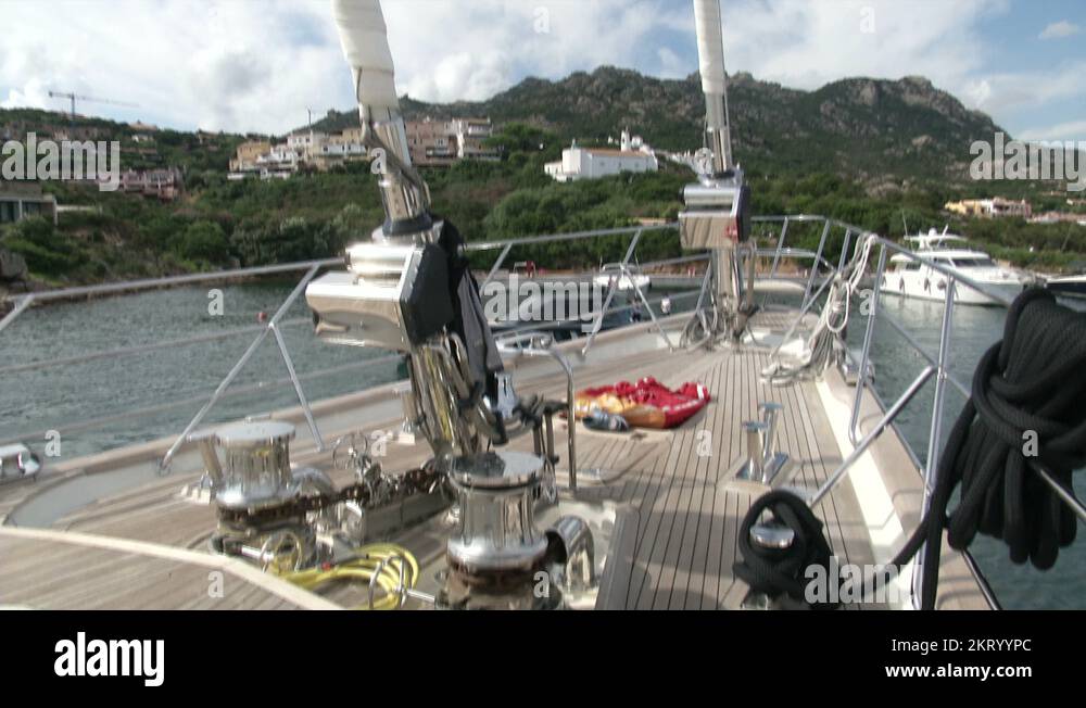 Mooring area of a luxury sailing yacht Stock Video Footage Alamy