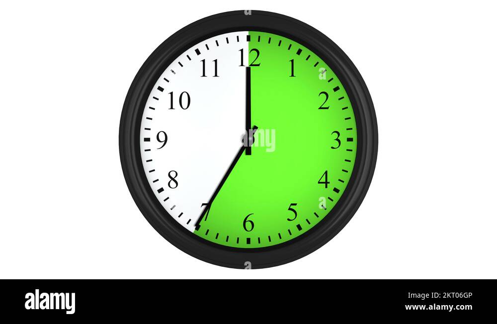 Animated clock with a green time interval Stock Video Footage Alamy