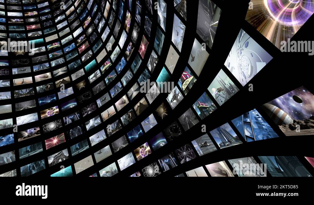 Animated video wall, rotating with green screen Stock Video Footage Alamy