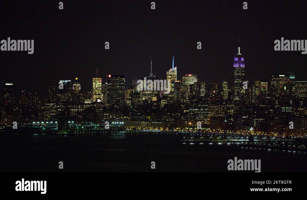 Midtown manhattan skyline at night Stock Videos & Footage - HD and 4K ...