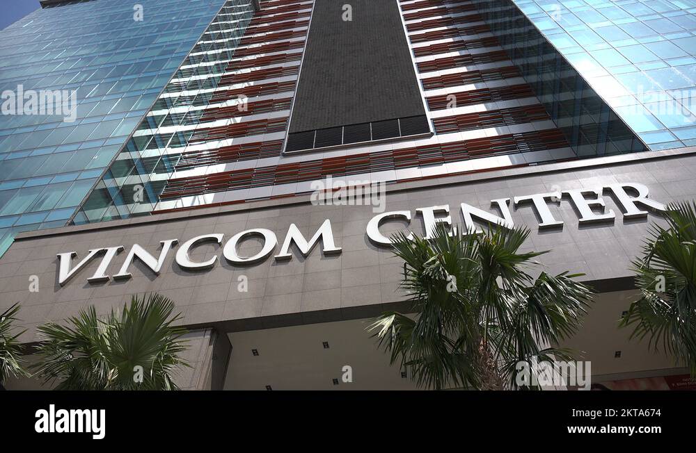 Central Saigon, modern shopping mall, office tower, wealthy, Vietnam, Asia Stock Video Footage