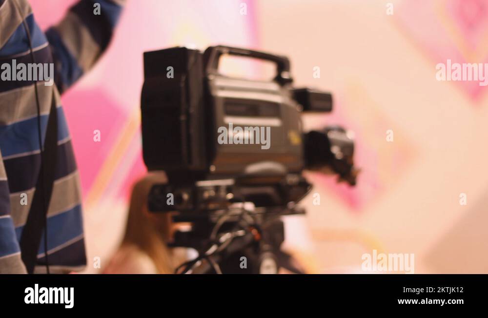Cameraman recording in tv studio show Stock Video Footage Alamy