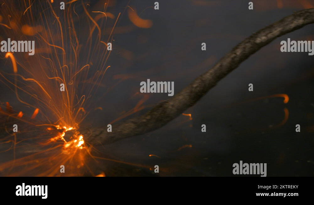 Safety fuse. Igniter blasting. Explosive charges ignition method Stock