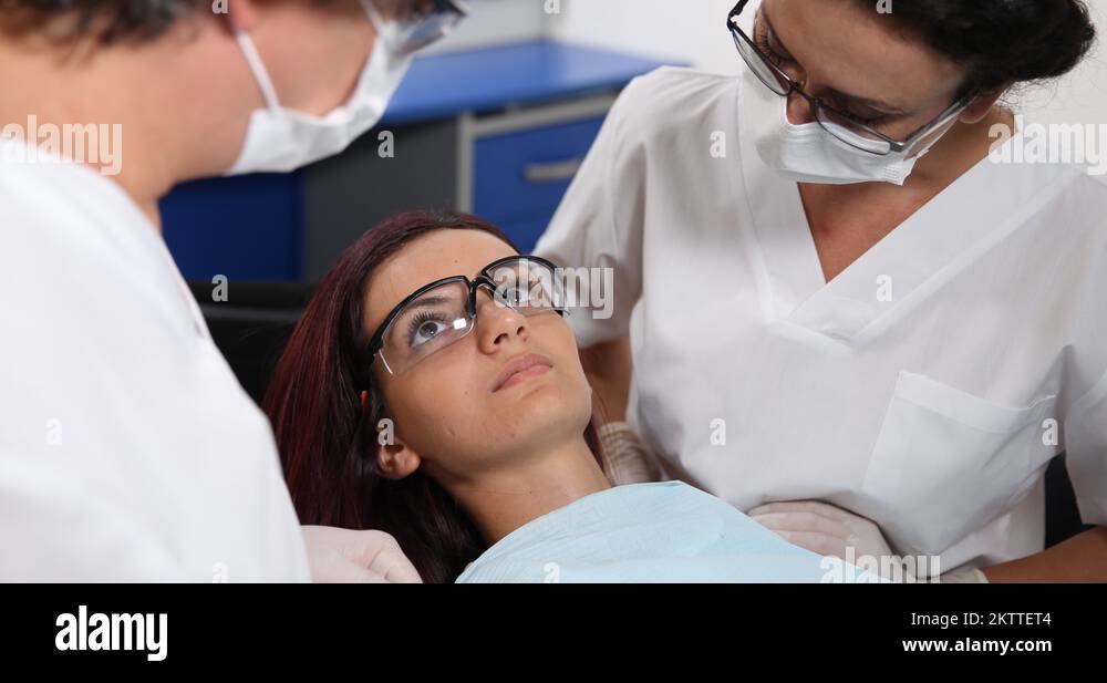 Dentist Man Extract Patient Tooth Dental Clinic Extraction Procedure