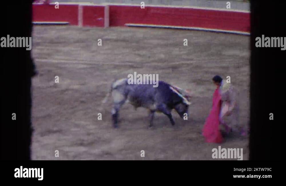 1962 matador bull fight with traditional costuming SAN PEDRO