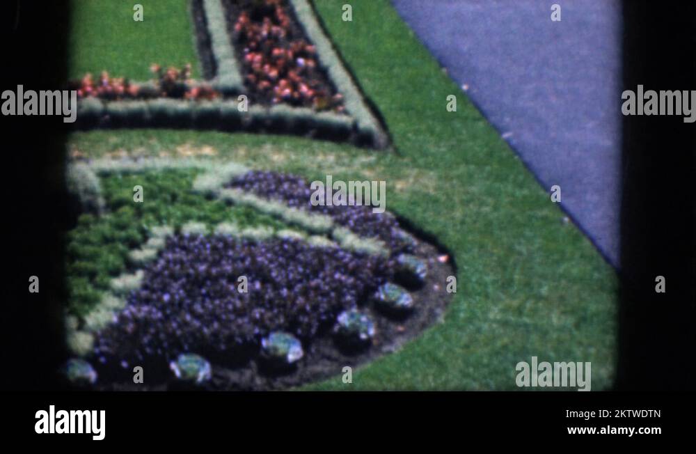 1964 scenery of a colorful flower garden MISSISSIPPI Stock Video