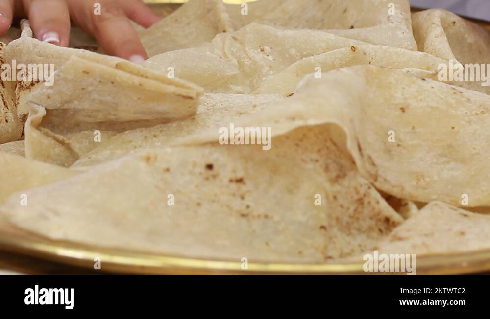 Mansaf Jordanian pita bread Stock Video Footage Alamy