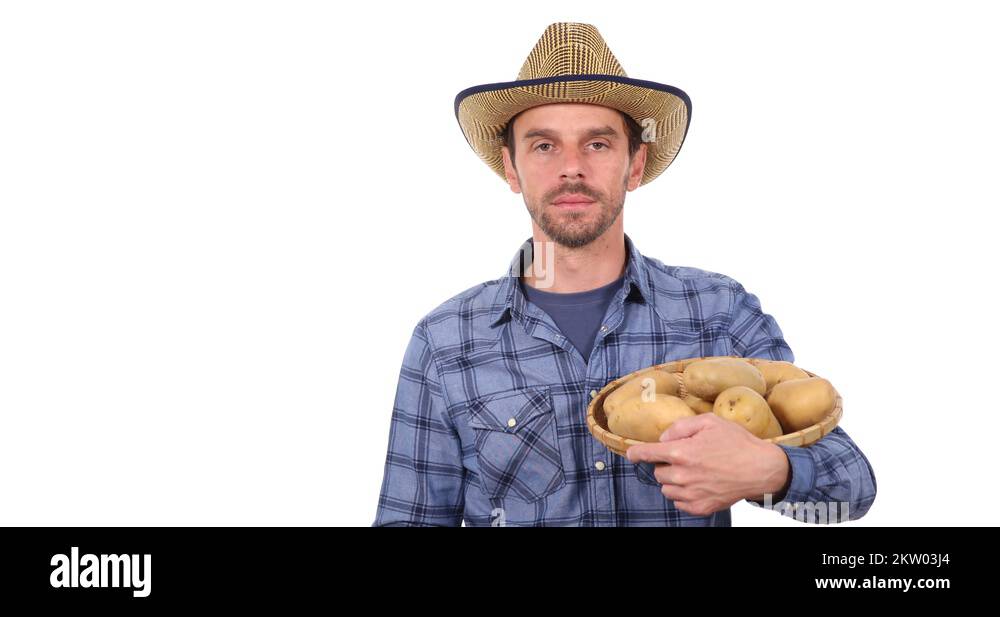 Handsome Us Peasant Man Looking Camera Posing Serious Holding Bio ...