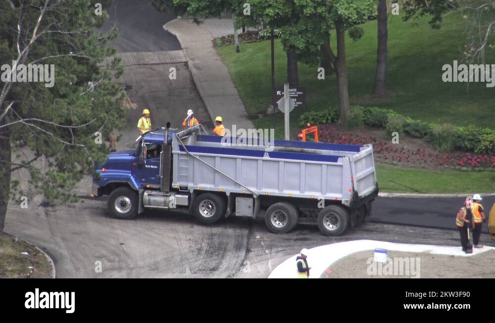 Dump truck asphalt paver road Stock Videos & Footage HD and 4K Video