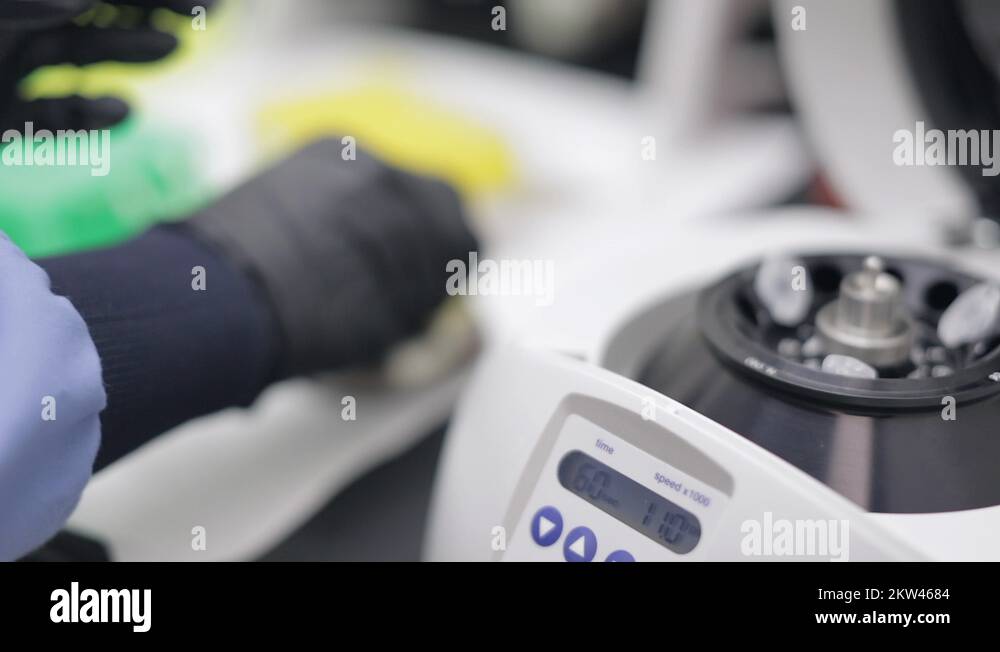 Laboratory Centrifuge Removing the Centrifuge Tubes Stock Video