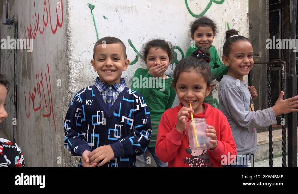 Israel israeli palestine palestinian refugees children Stock Videos