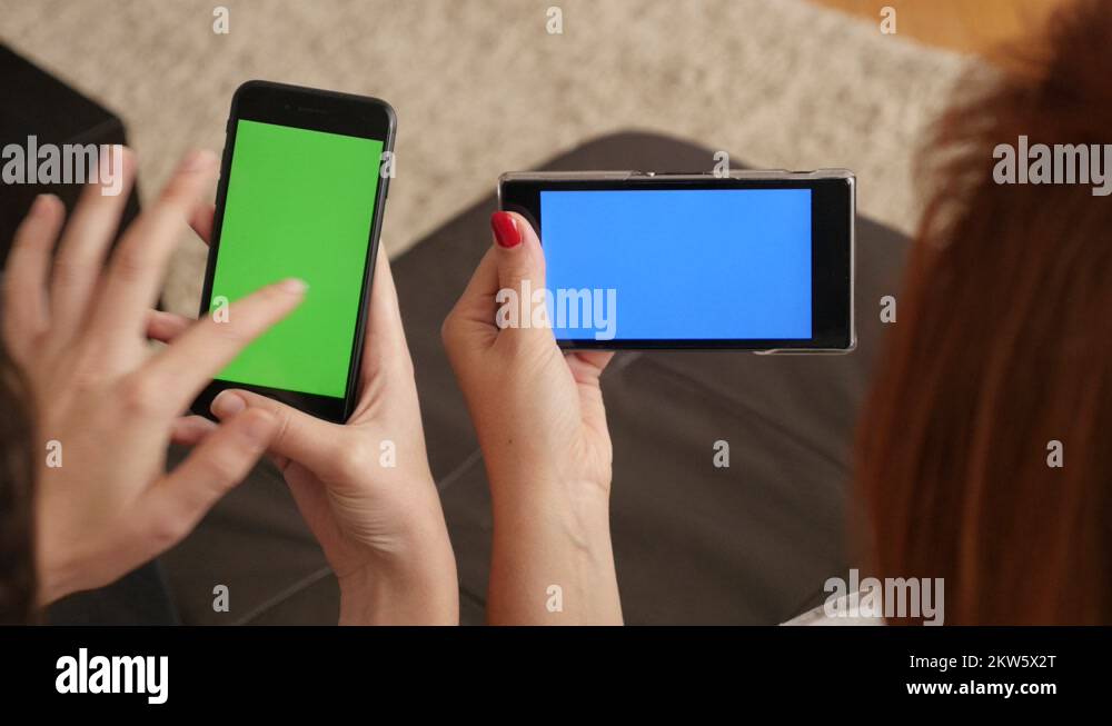 Green and blue screen chroma key exchange Stock Video Footage Alamy