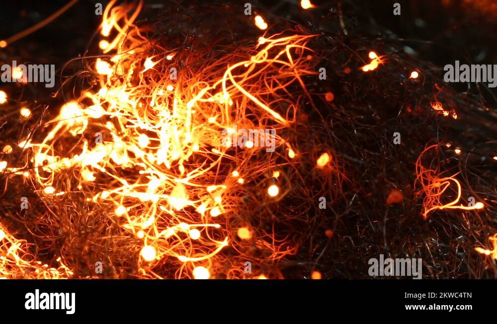 Ball of Steel Wool Lit on Fire MAC Stock Video Footage Alamy
