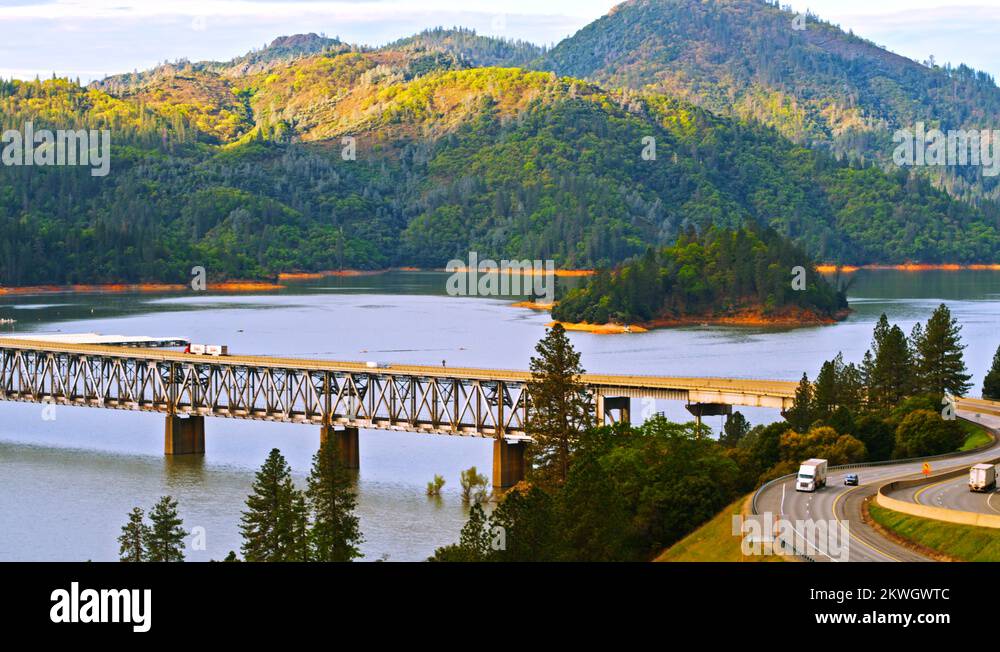 Pit River Bridge over Shasta lake Stock Video Footage Alamy