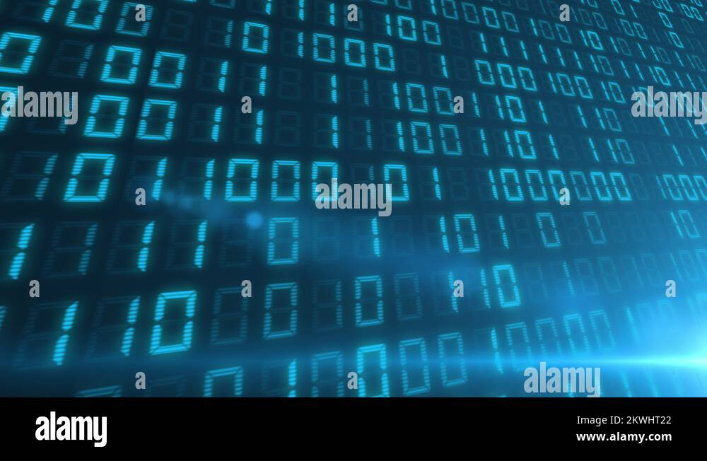 Loopable binary code animation from a perspective side view Stock Video ...