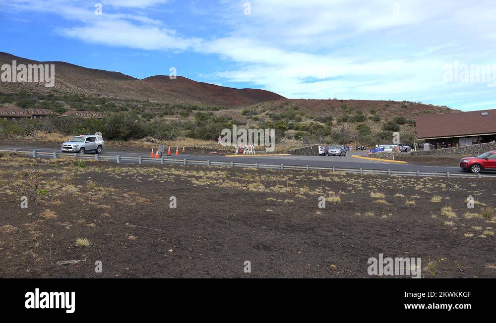 Mauna Kea Visitor Information Station with a blocked Summit Access Road Stock Video Footage Alamy
