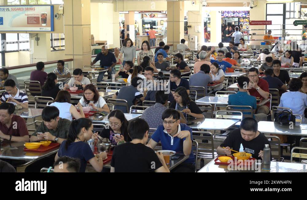 Busy school canteen restaurant at campus National University of