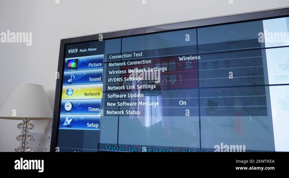 Select from the tv menu the tv update Panasonic TV Stock Video Footage
