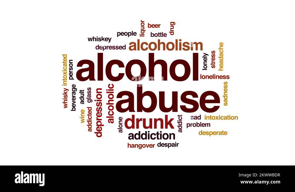 Alcohol abuse animated word cloud, text design animation Stock Video ...