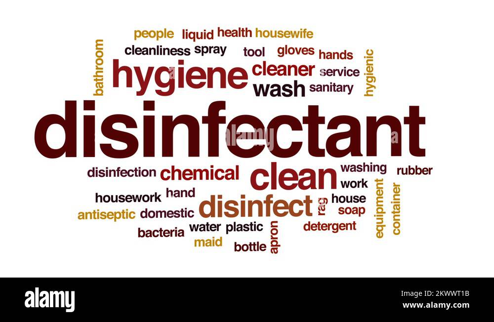 Disinfectant animated word cloud, text design animation Stock Video