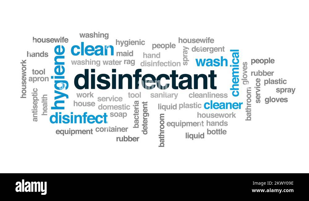 Disinfectant animated word cloud, text design animation Stock Video