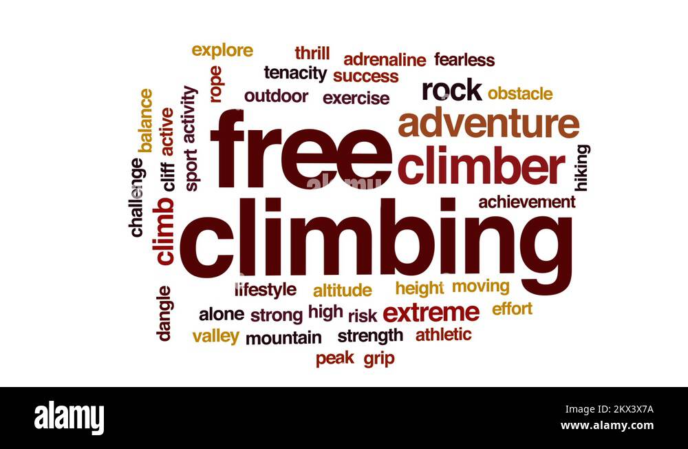 Free climbing animated word cloud, text design animation Stock Video