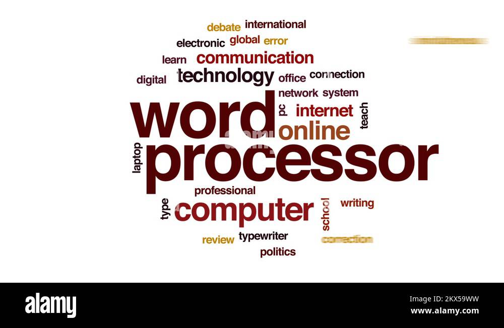 Word processor animated word cloud, text design animation Stock Video ...