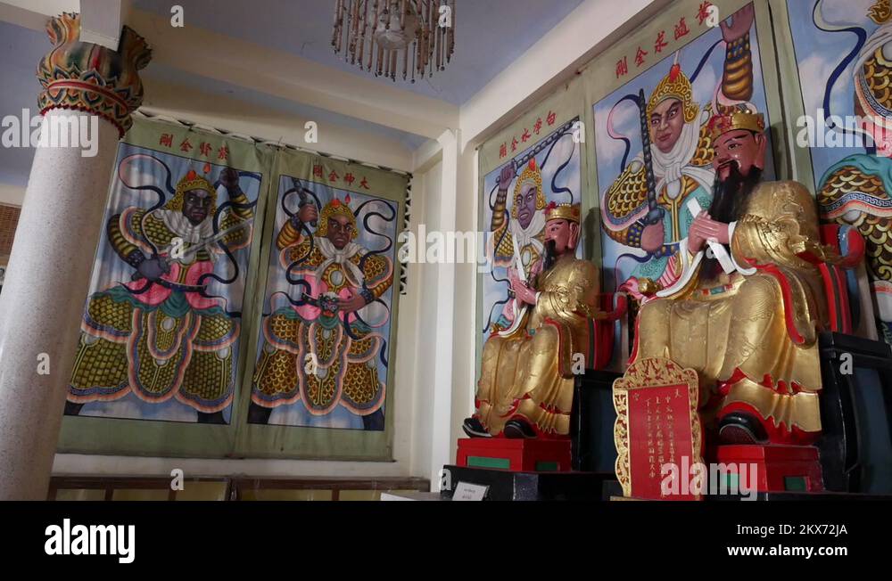 Chinese god statue at chinese public temple Stock Video Footage Alamy