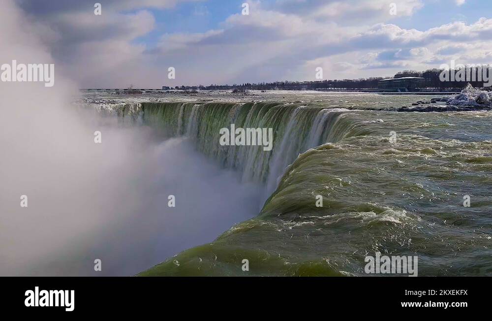 Niagara Falls Waterfalls day view with splashing water Stock Video