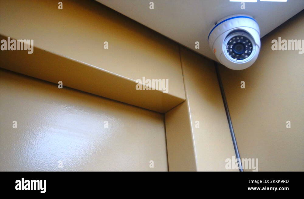 surveillance camera installed in the Elevator Stock Video Footage Alamy