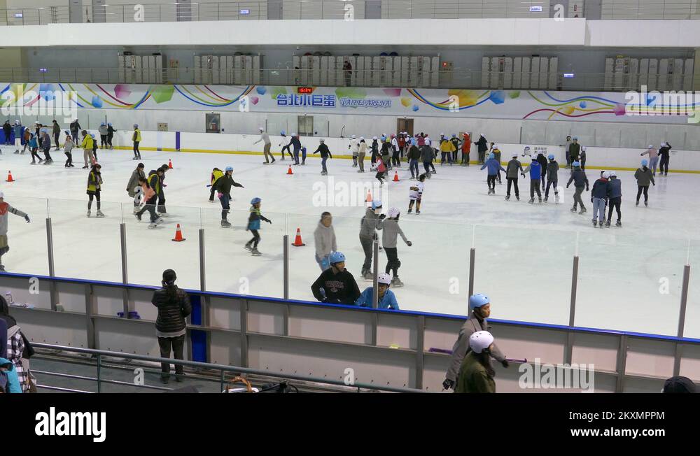 TAIPEI, TAIWAN FEBRUARY 14, 2018 An ice cleaning machine, zamboni