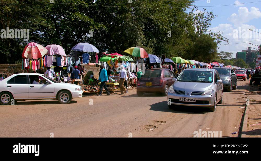 NGONG RD STREET MARKET NAIROBI KENYA AFRICA Stock Video Footage Alamy