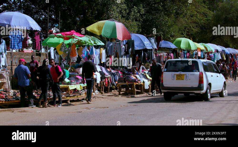 NGONG RD STREET MARKET NAIROBI KENYA AFRICA Stock Video Footage Alamy