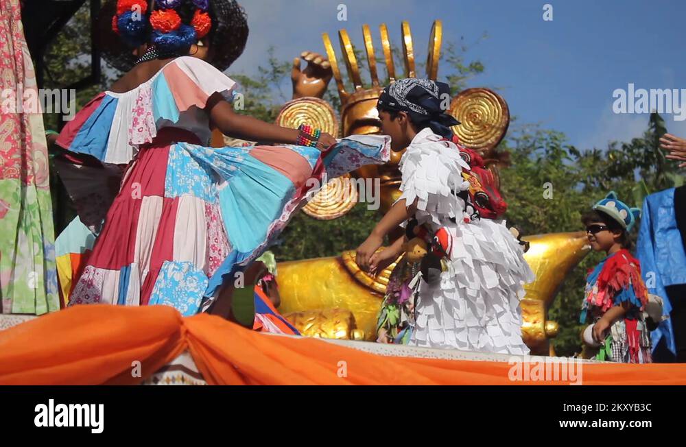 Little children dancing The Congo Dance of Panama, AfricanAmerican