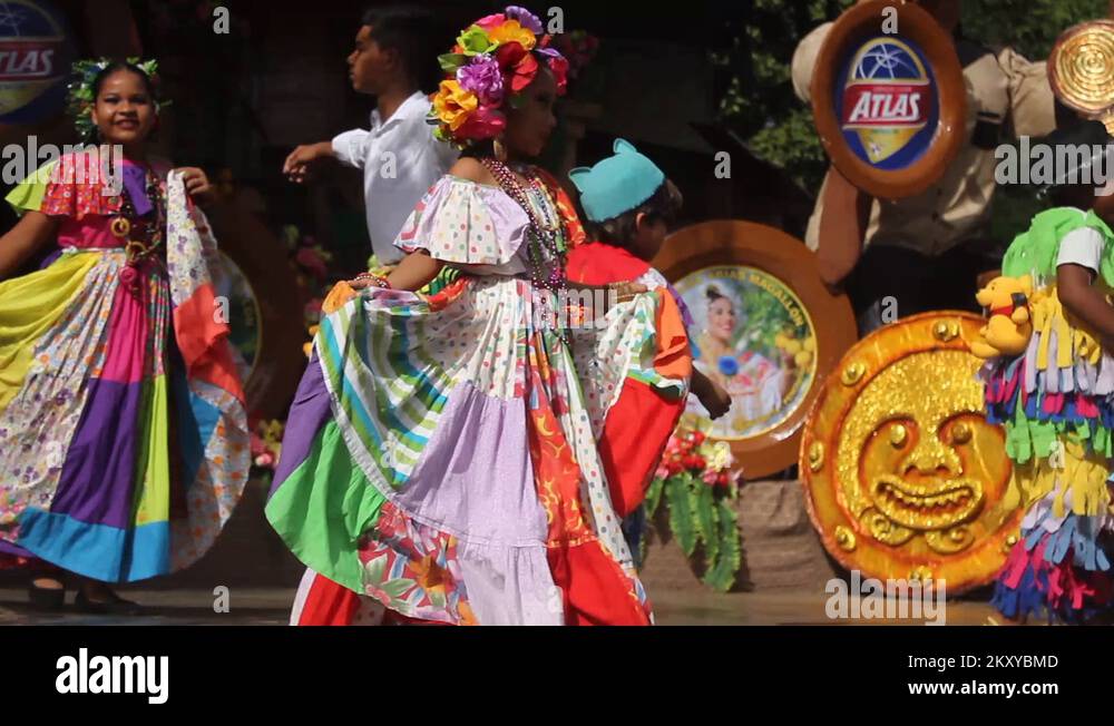 Group of kids dancing The Congo Dance of Panama, AfricanAmerican dance