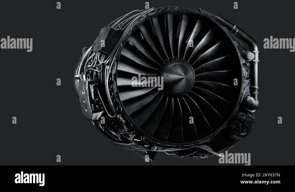 Animation of highly detailed model of CFM56 turbofan aircraft engine ...