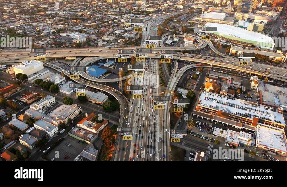 Traffic surveillance system in highway. Speed and identity Control Stock Video Footage Alamy
