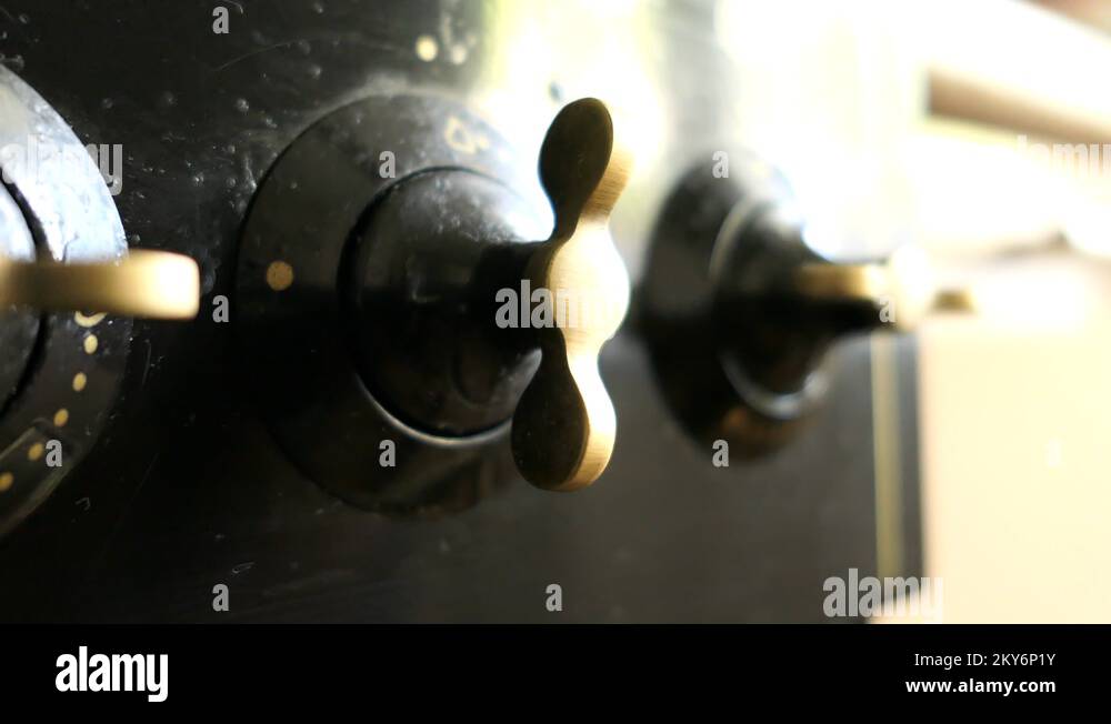 The Elderly Man Hand Turning Off Gas Stove Stock Video Footage Alamy