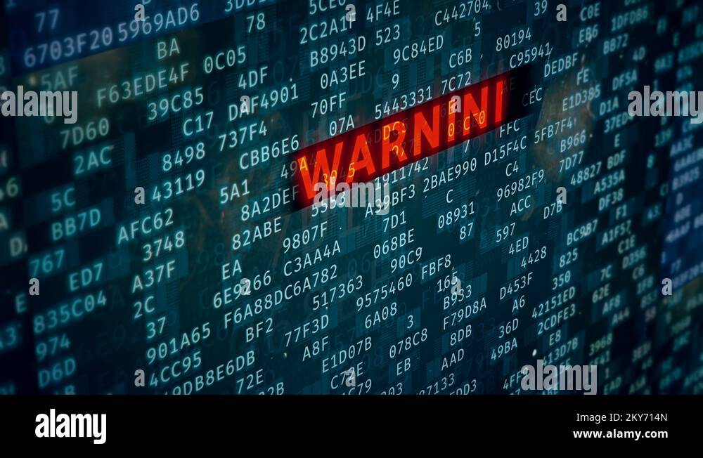 Warning, security breach system red message on screen, hacking attempt Stock Video Footage Alamy