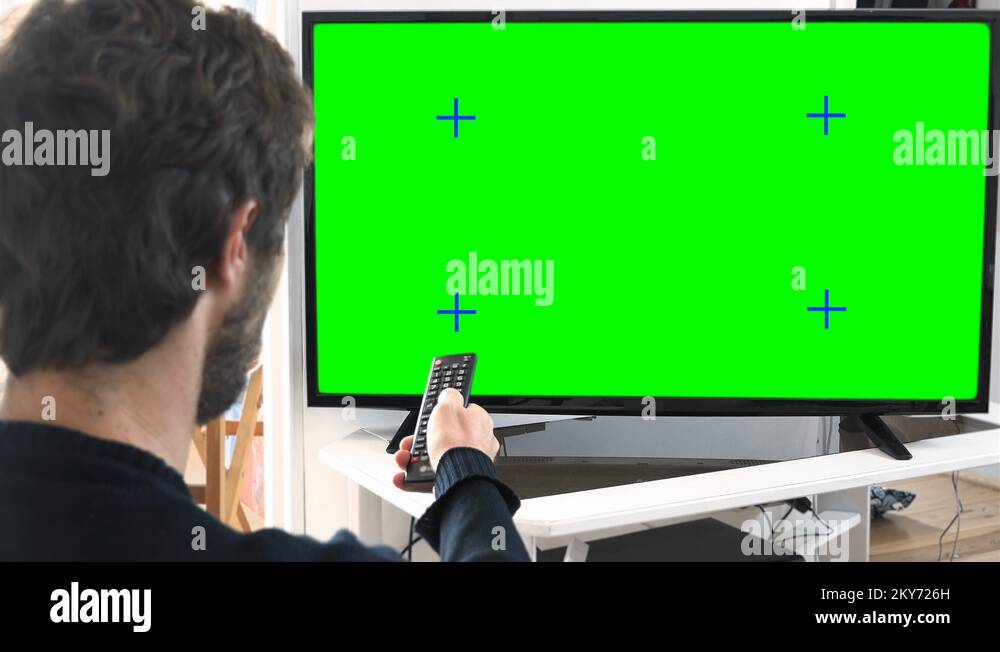 Changing Channels Green Screen Zoom In Stock Video Footage Alamy