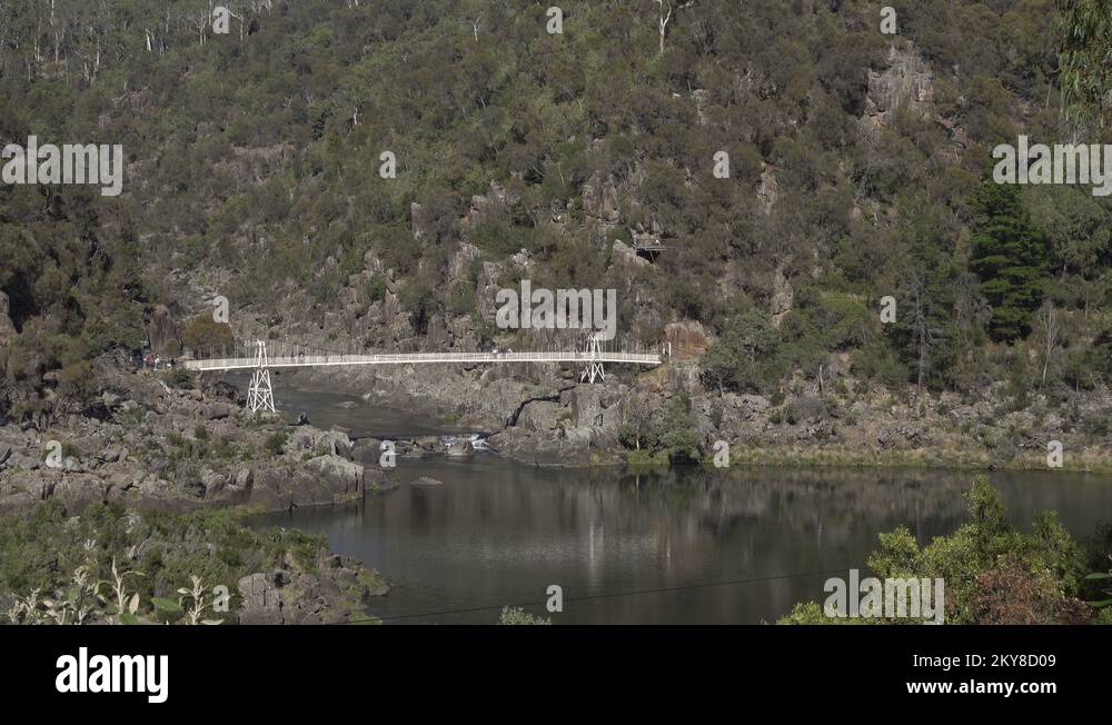 Alexandra Suspension bridge, Launceston, Tasmania, Australia Stock