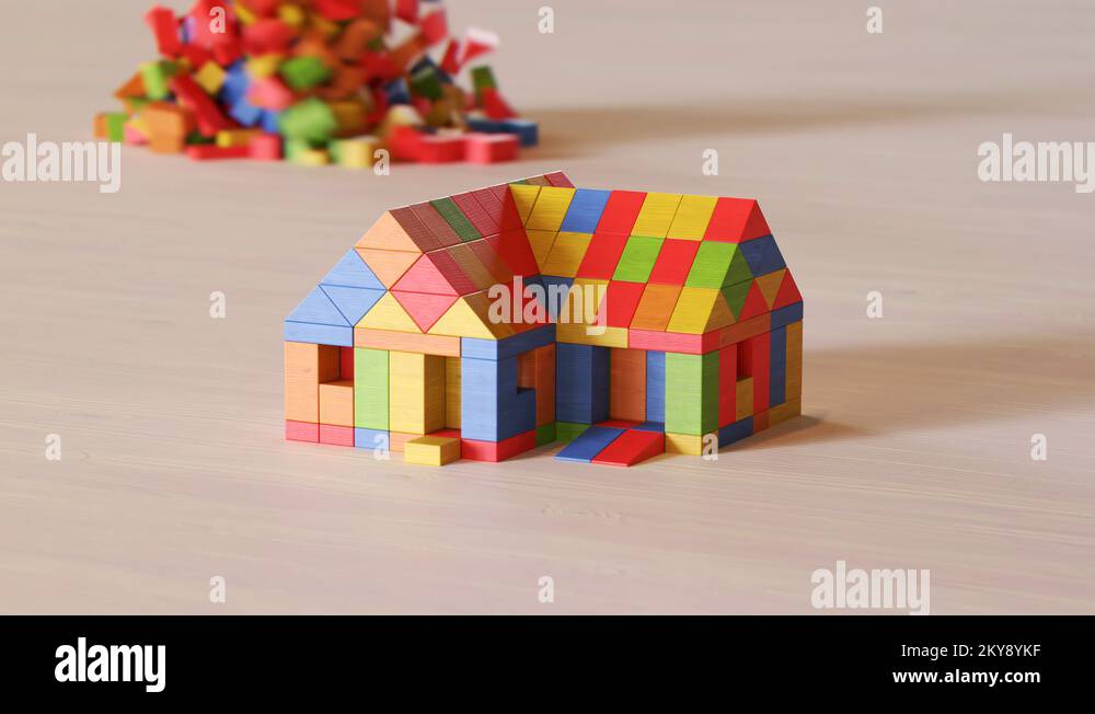 Wooden block house tornado destruction Stock Video Footage Alamy