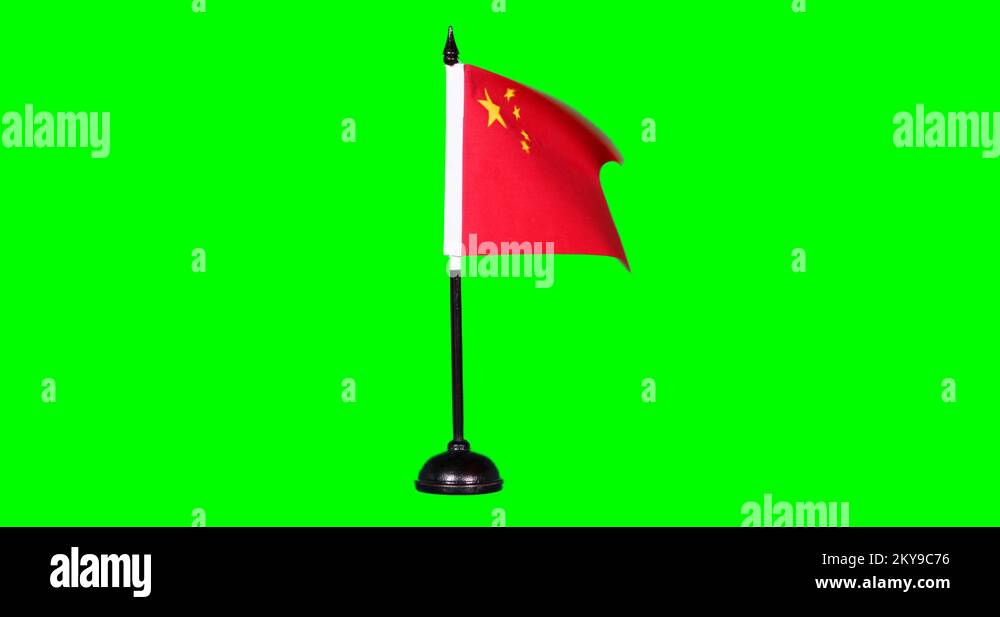 China flag waving on green screen background Stock Video Footage Alamy