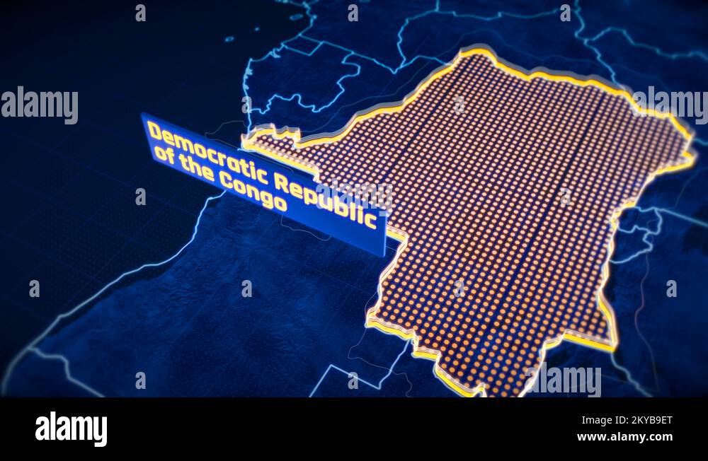 Democratic republic congo africa map Stock Videos & Footage HD and 4K