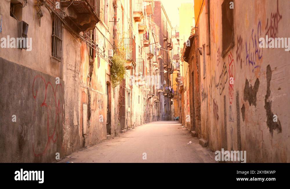 Houses in a side street in Palermo, Italy Stock Video Footage Alamy