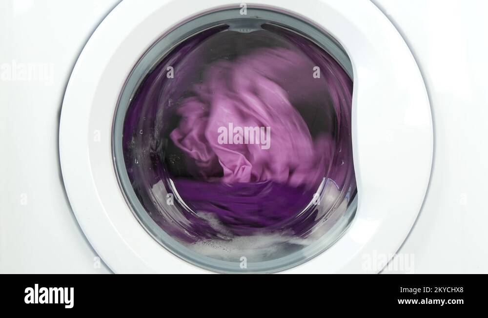 Laundry Machine Washing Spinning and Rotating Wet Clothes Stock Video