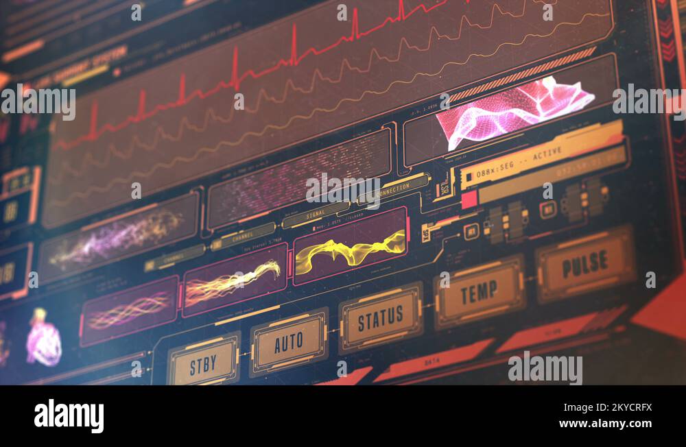 ICU monitor showing patient's state, vital signs, hospital care, life