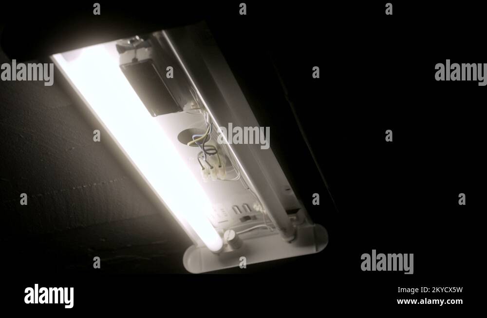 White electric fluorescent lights Stock Videos & Footage HD and 4K